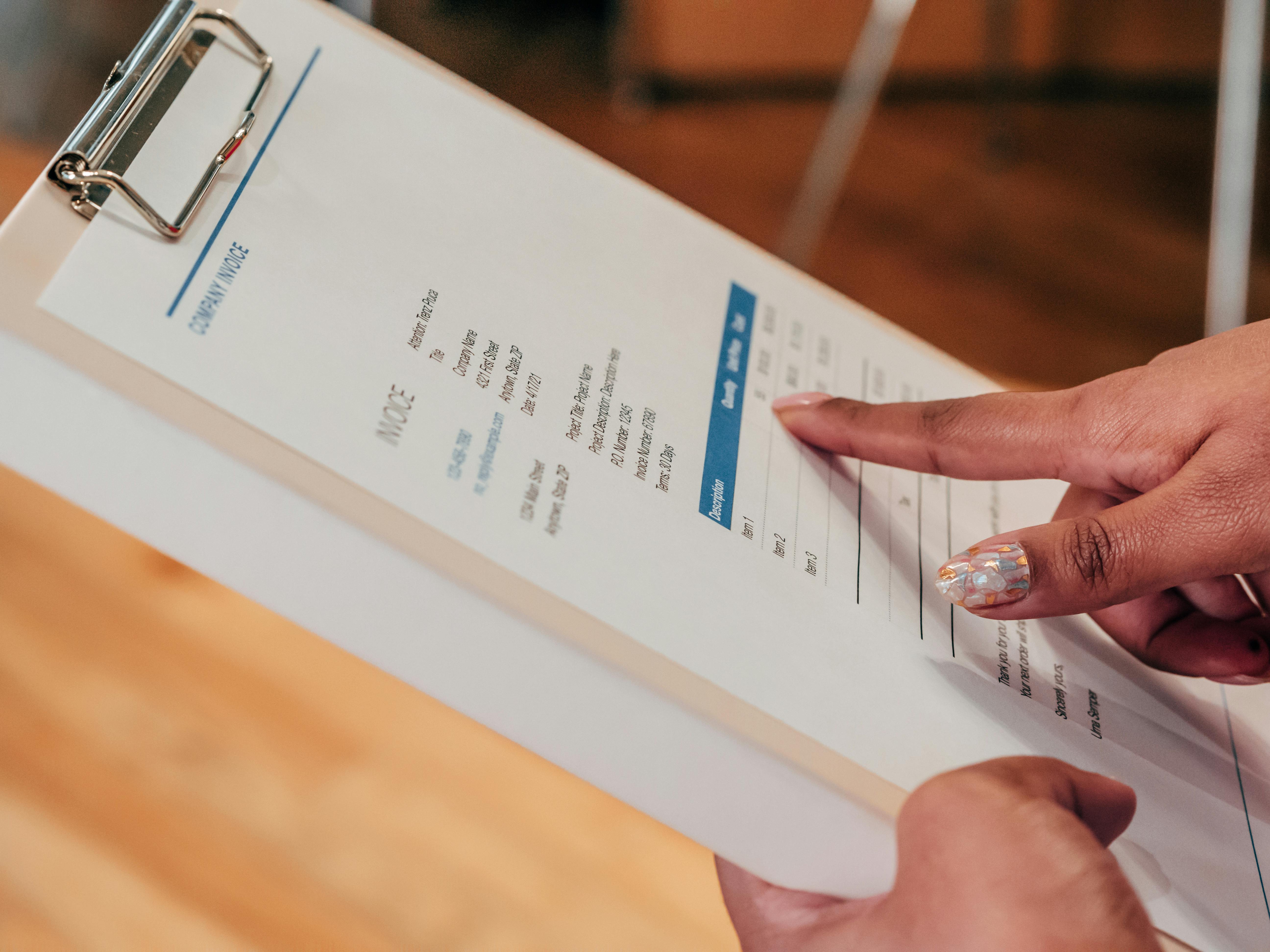 image illustrating invoice provision